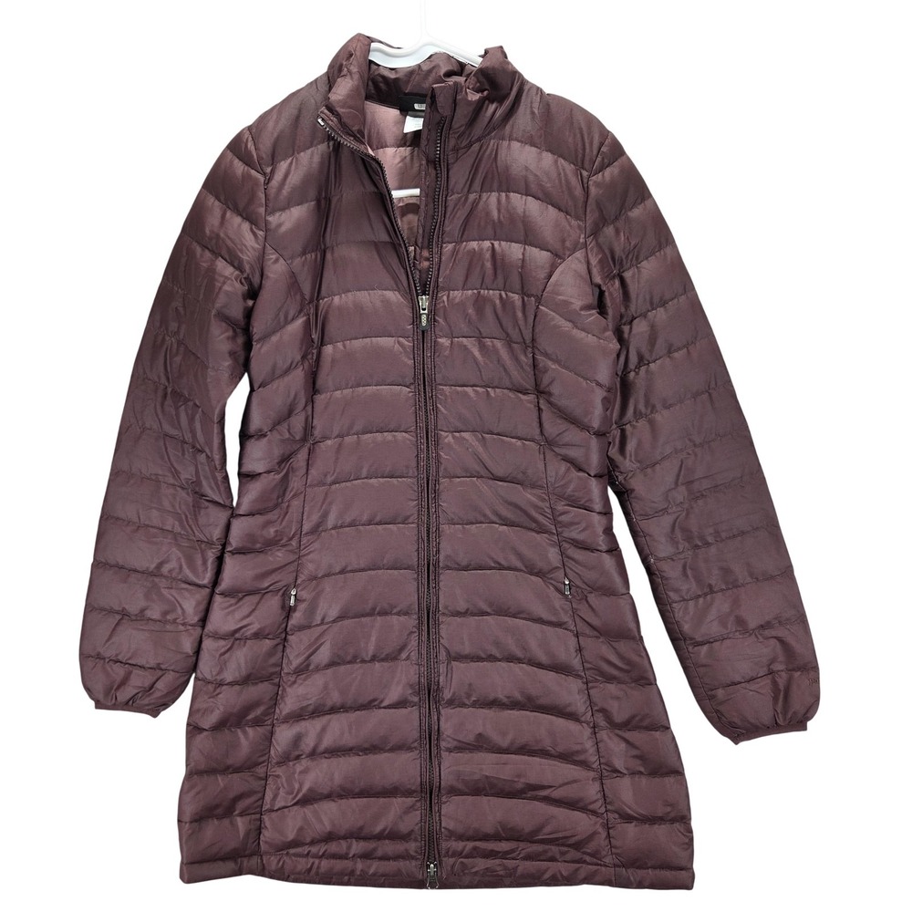 Patagonia Puffer Coat Womens XS Purple Quilted Full Zip Insulated Mid Length